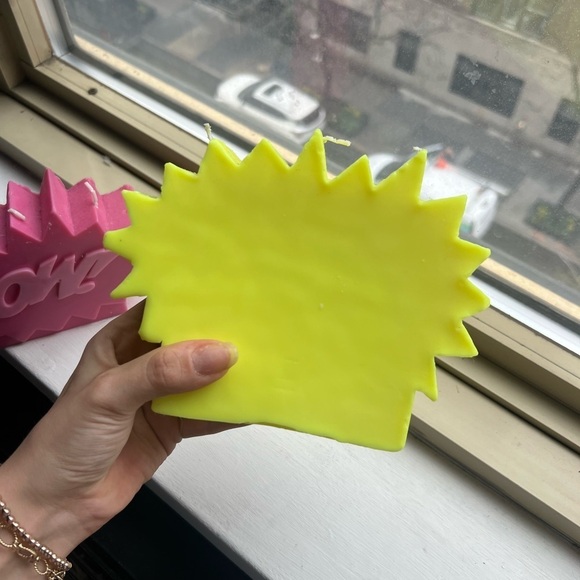 Pink and Yellow Pop Art Candles - Picture 3 of 5